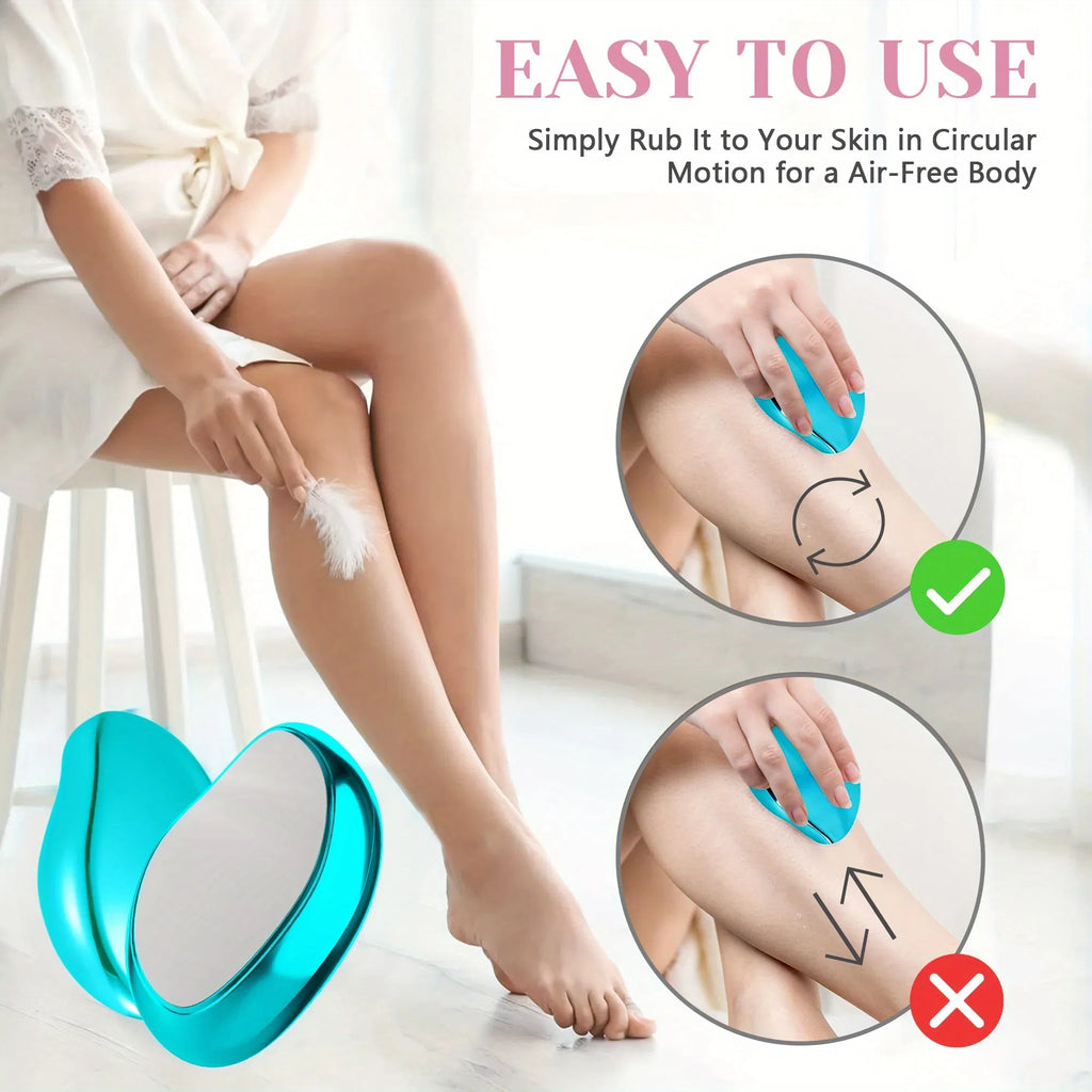 Reusable Crystal Hair Eraser for Men & Women, Glass Body Hair Removal Tool for Arms, Legs & Body