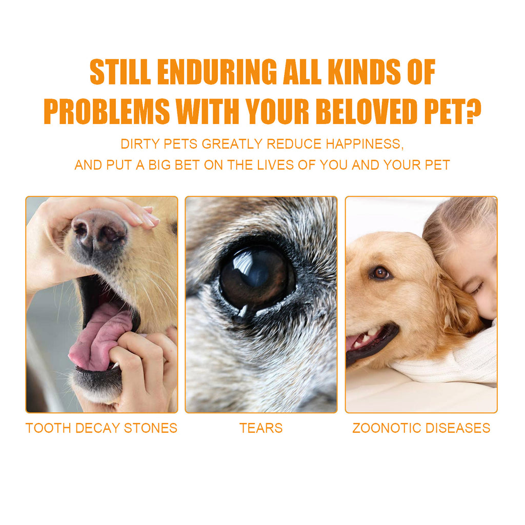 Pet Dental Finger Wipes for Dogs & Cats, 50 Pack – Gently Cleans Plaque & Tartar, Freshens Breath, No Toothbrush Needed