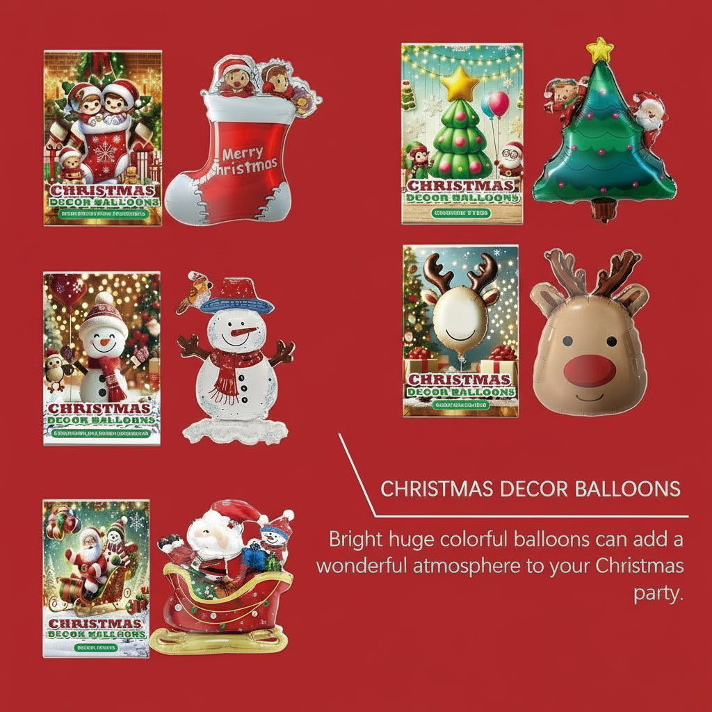 Dowmoo Christmas Balloons Balloon Standing Santa Claus Reindeer Christmas Tree Event Atmosphere Decoration