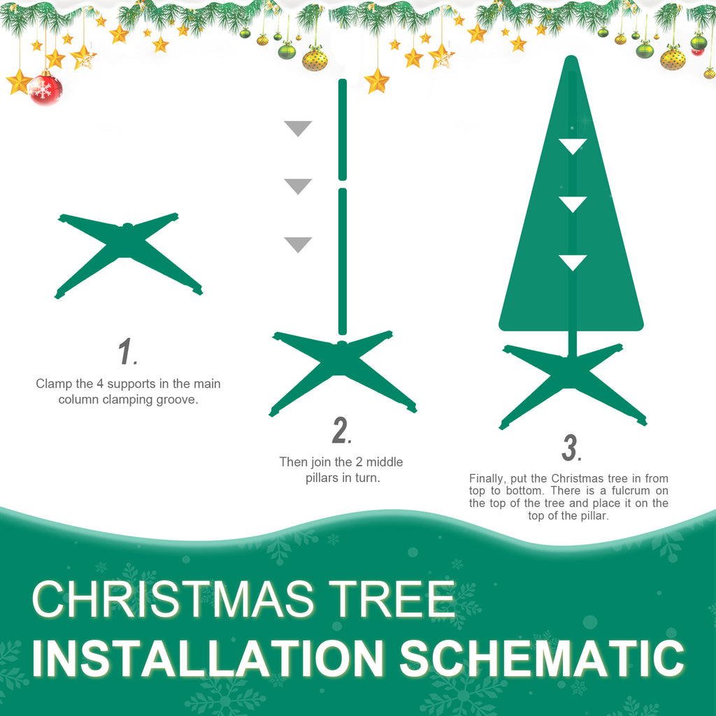 6FT Red Pop-Up Christmas Tree with 150 Warm White LED Lights, 4 Ribbons, Bows, Flowers, Snowflakes, Pine Cones & Balls, Holiday Decor