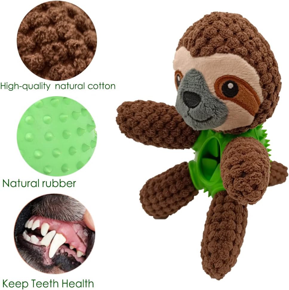 Squeaky Dog Toys, Interactive Durable Plush Pet Toys,Food Dispensing Toy,Funny Rubber Chew Puzzle Toy for Puppy Middle Large Dogs
