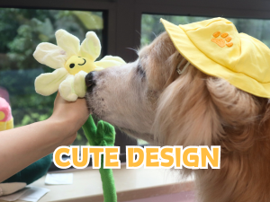 Interactive Puppy Plush Toy - Pleated Flower Rope Toy,Teething Toy Suitable for Small and Medium-sized Dogs