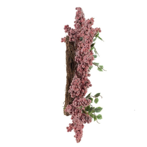 AEELLEEA 18" Artificial Frosted Berry Christmas Wreath, Grapevine Winter Front Door Wall Holiday Decor