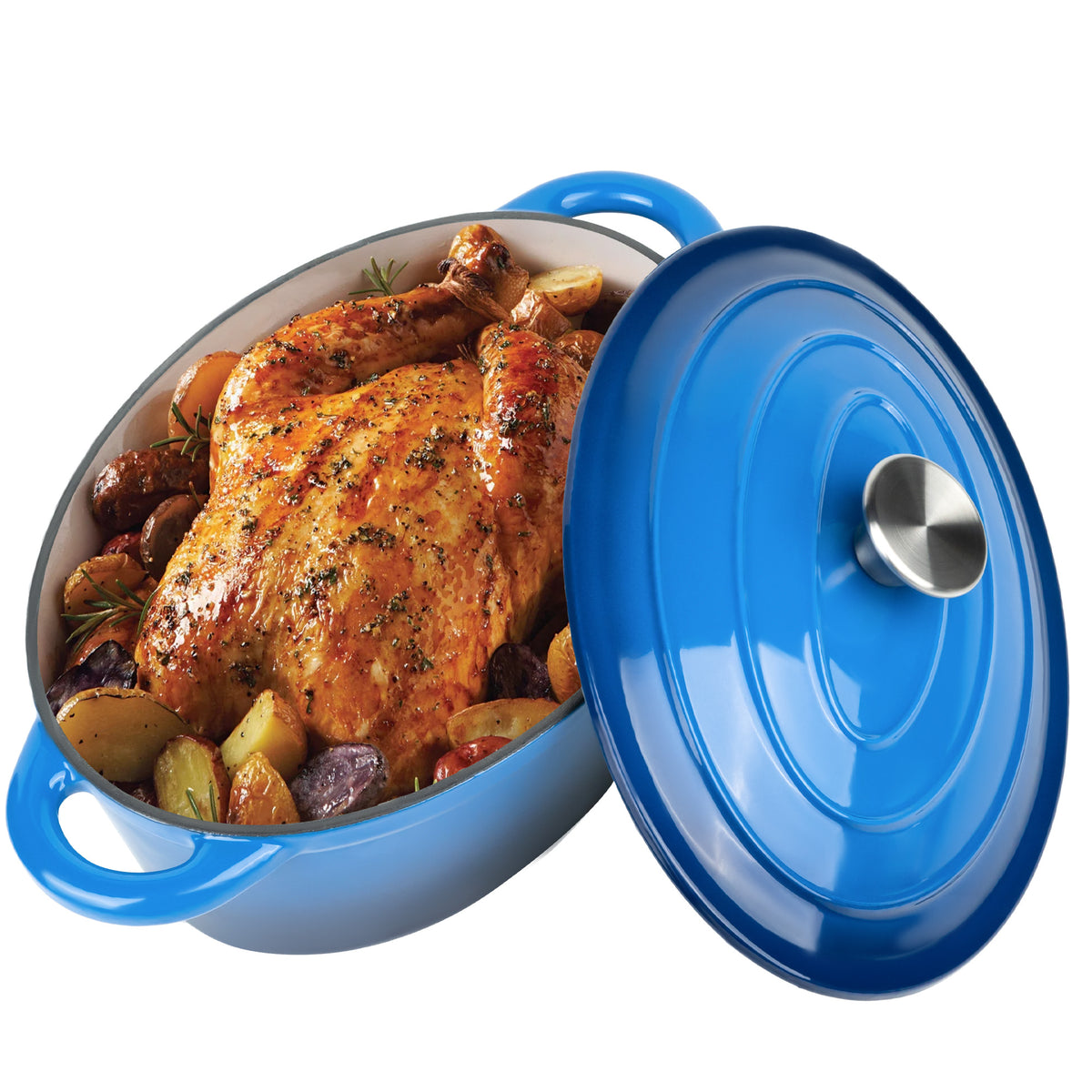4.5 Quart Enameled Cast Iron Dutch Oven with Lid-Non-Stick Coating, Easy-to-Clean Oven Pot for Bread Baking, Stews, Roasting, Compatible with All Cooktops