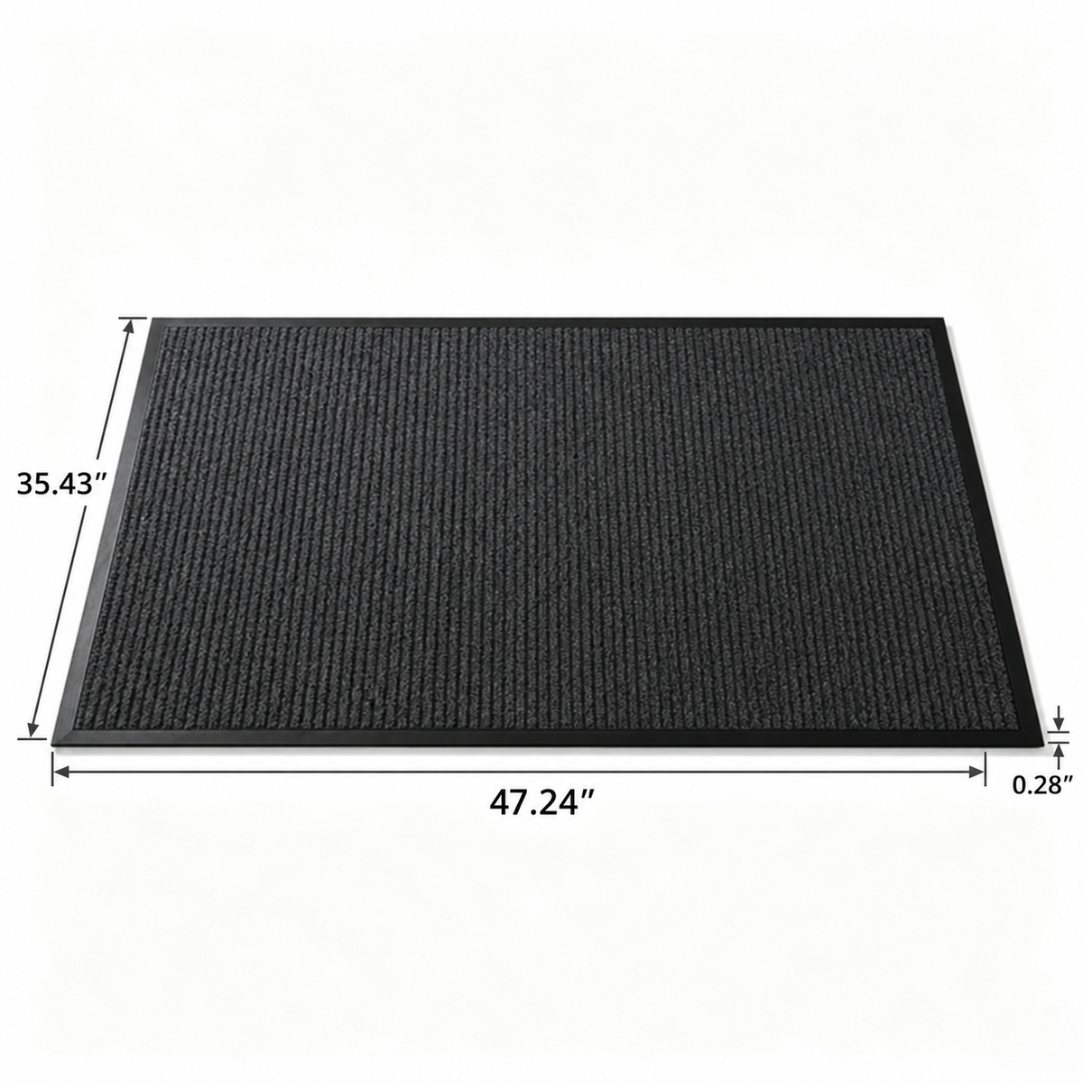 Heavy Duty Non-Slip Door Mat, Low Profile Dirt Trapper Absorbent Entrance Rug with Rubber Back, Indoor Outdoor Floor Mat for Entryway Garage Office