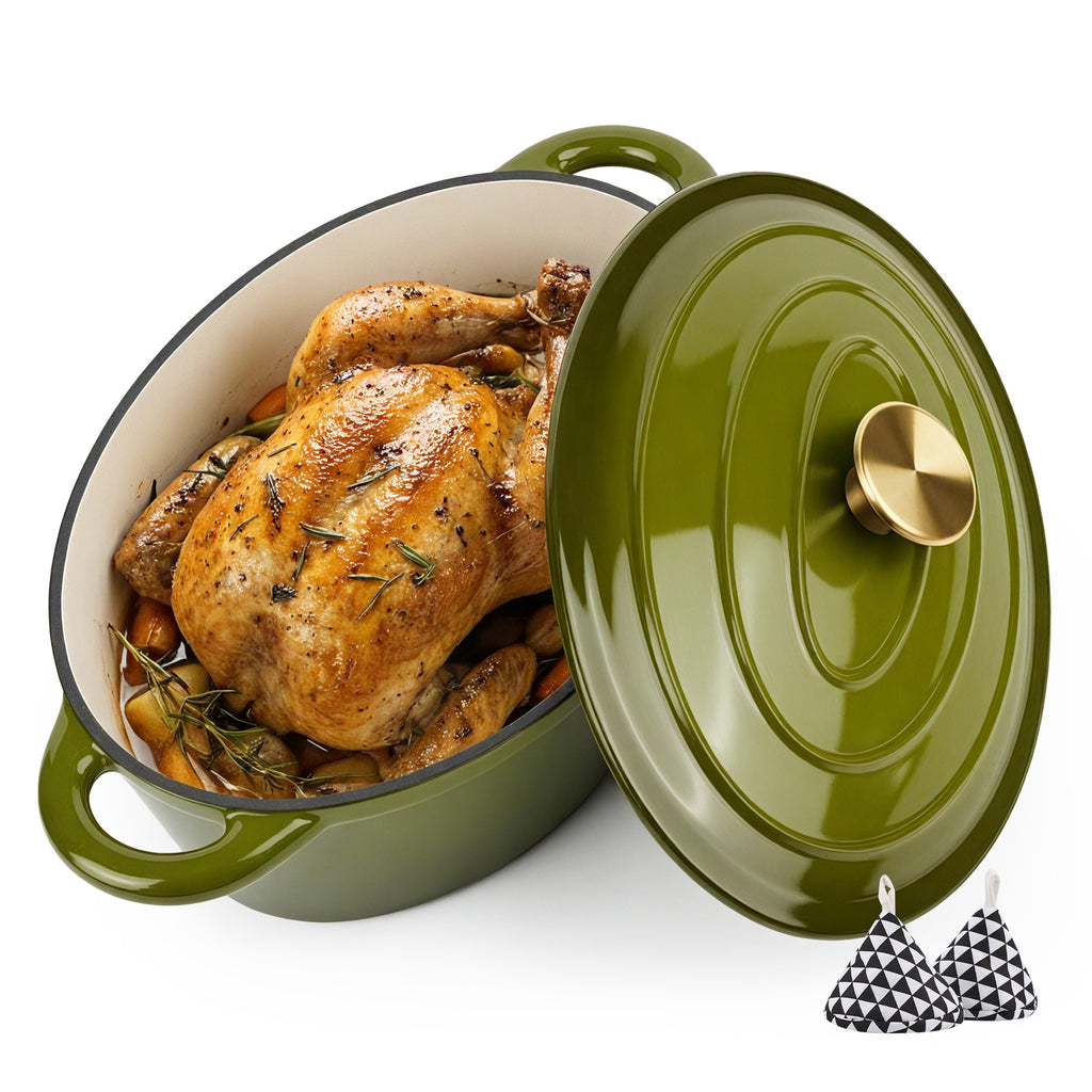 4.5 Quart Enameled Cast Iron Dutch Oven with Lid‑Non‑Stick Coating, Oven Pot for Bread Baking, Stews, Roasting, Compatible with All Cooktops