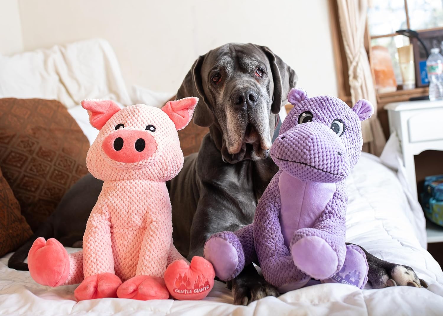 ZippyPaws Plush Pig Dog Toy | Heavy Duty Dog Toys for Dog Enrichment Toys for Large Dogs | Dog Toys Without Squeakers
