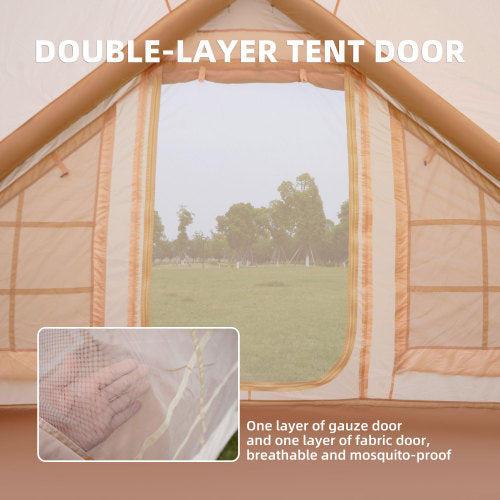 A Frame Camping Tent 118.11x82.68x78.74 Inch, 210D Oxford Cabin Tent with Double Layer Door, Waterproof Family Tent