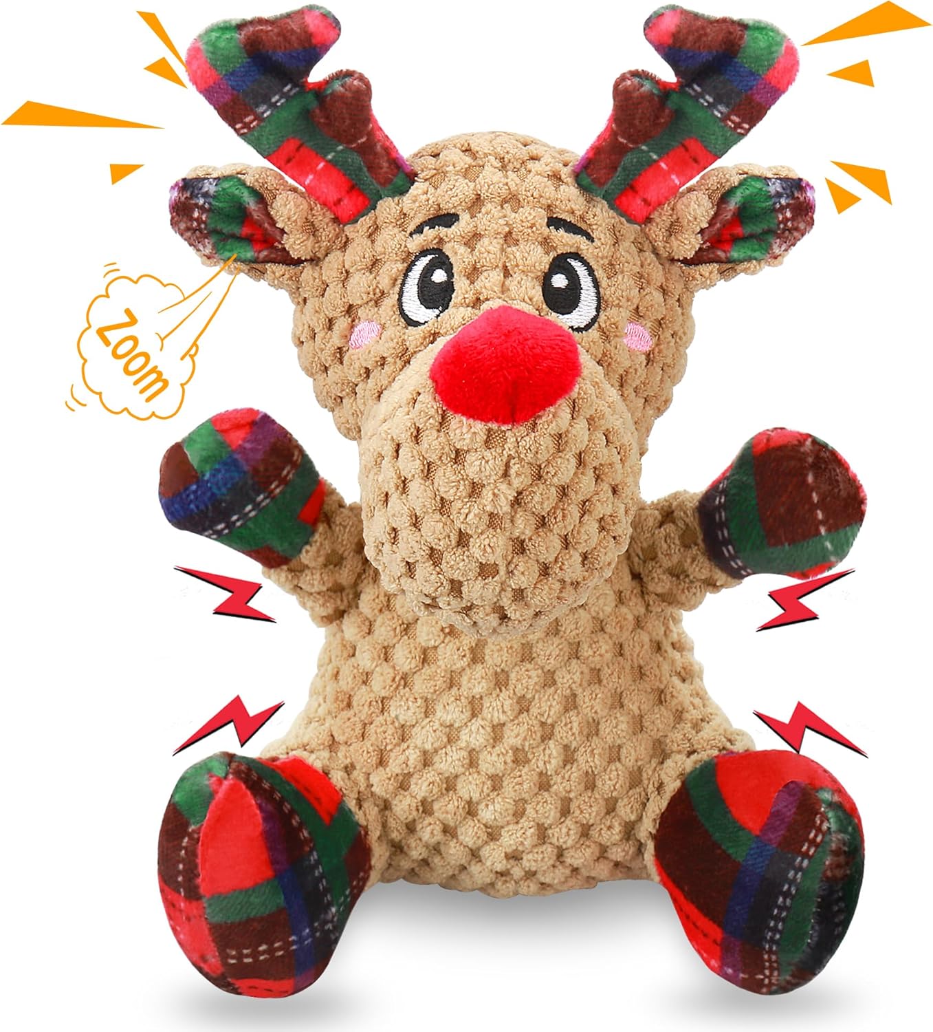 Dog Toys, Dog Squeaky Toy with Crinkle Paper, Interactive Durable Plush Dog Chew Toys for Puppy, Small, Middle, Large Dogs Training and Reduce Boredom
