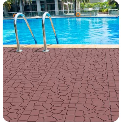 AEELLEEA 12 Inch Stone Texture Interlocking Patio Deck Tiles, 44 Pack Waterproof Outdoor Flooring Tiles for Poolside Balcony Backyard