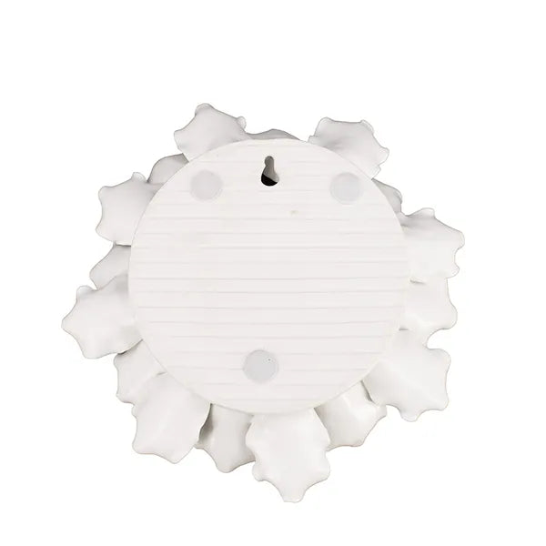 Handmade Cream Ceramic Flower Wall Decor 7.3×2.8 Inch, 3D Sculptural Floral Wall Art for Living Room Bedroom Home Decor