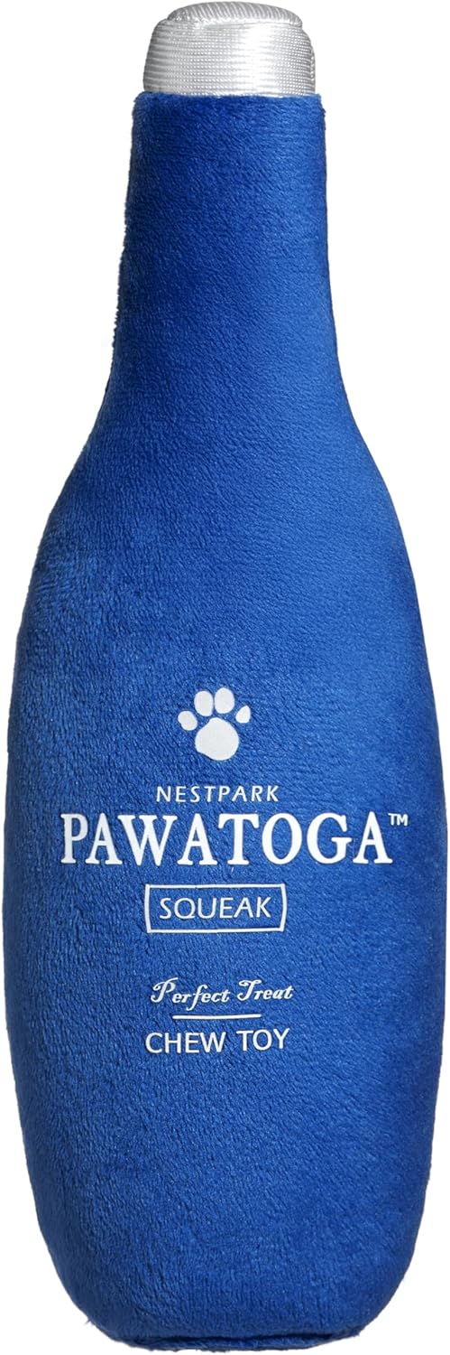 Nestpark Pawatoga Funny Dog Toy - Parody Plush Squeaky Crinkle Dog Toy - Fancy Barkling Water for A Classy Dog Morning Routine