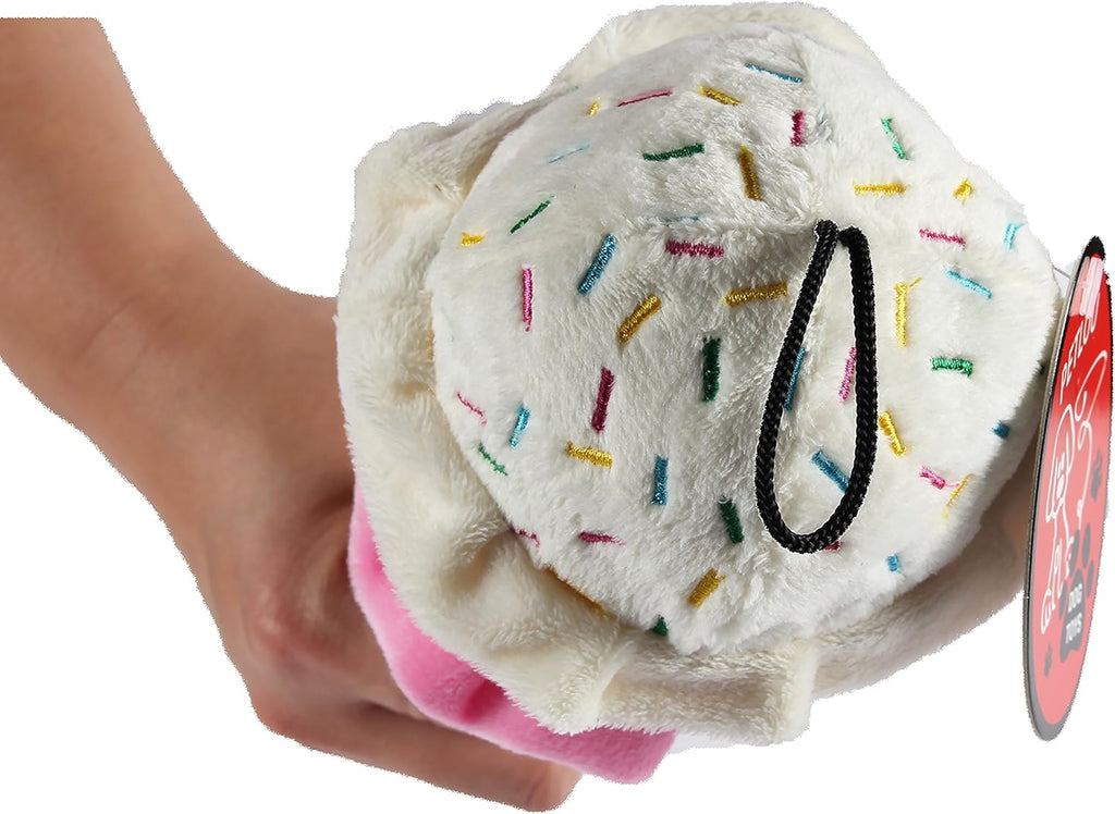 ZippyPaws Pet Lou Durable Plush Dogs Squeak Toys. 10-Inch Ice Cream