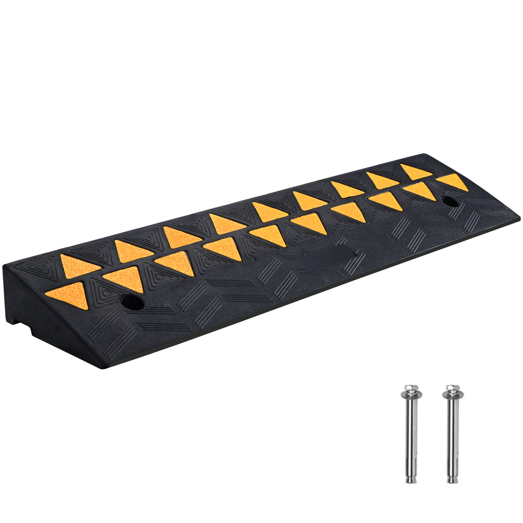 3.7" Rise Rubber Curb Ramp, 39.4" Long Threshold Ramp for Doorways, Heavy Duty Wheelchair Ramp for Home, Groceries & Vehicles, 15T Load Capacity