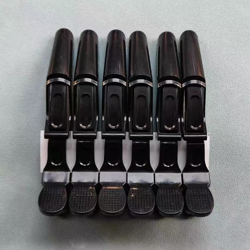 Hair Crocodile Clips, Non-Slip Sectioning Alligator Hair Clips for Salon Styling, Cutting and Coloring, Black 6 Pack