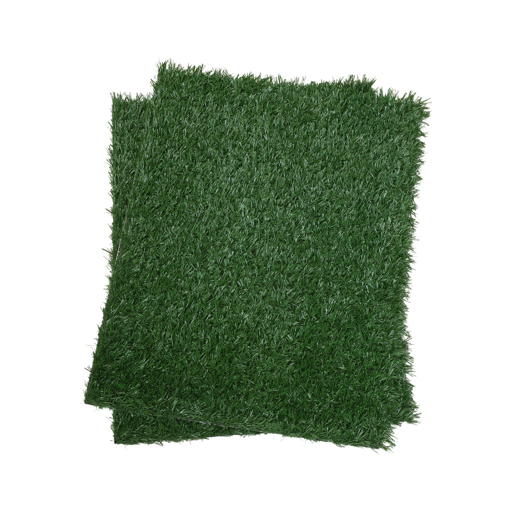 2 Pack Reusable Dog Artificial Grass Pee Pads, 27.95"×18.11" Washable Puppy Potty Training Turf Mat for Indoor Apartment Use