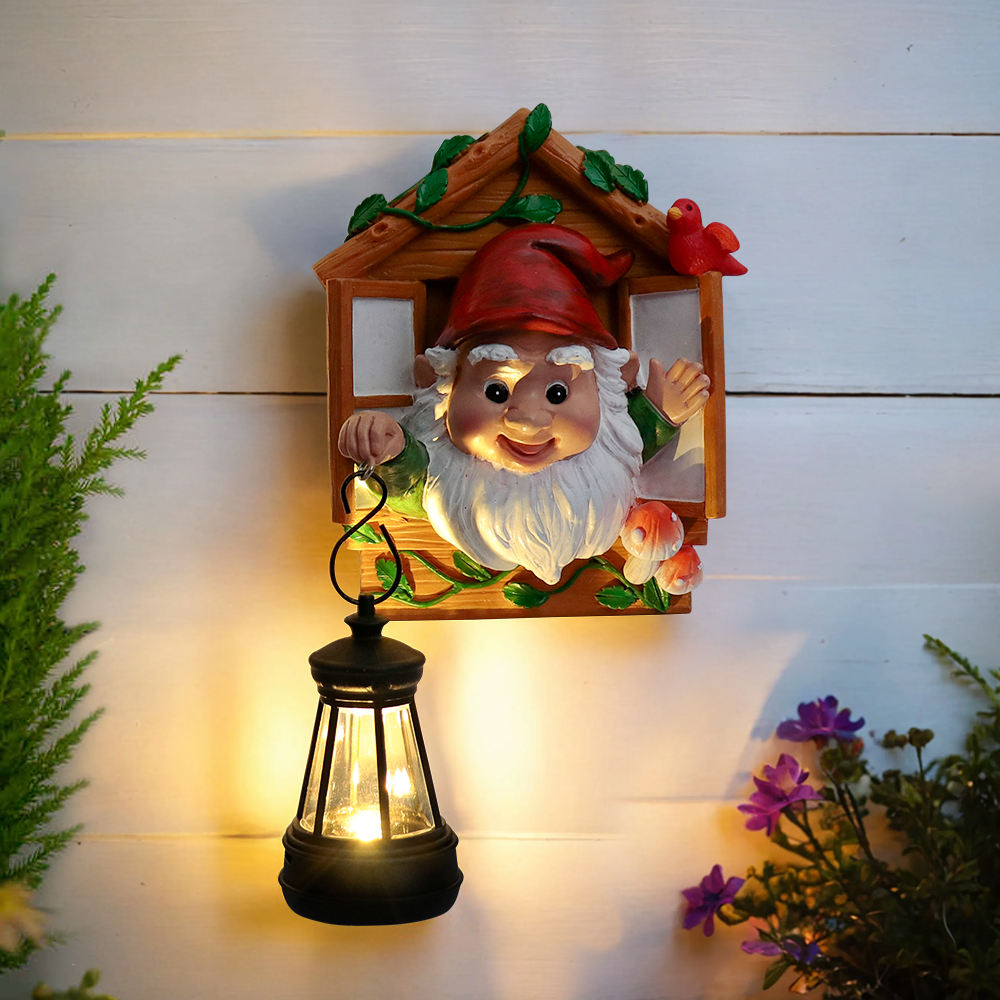 Gnome Tree Hugger Resin Garden Statue for Outdoor Decor, Whimsical Gnome Figurine for Yard Patio Lawn Porch, Funny Gnome Gift for Gnome Lovers