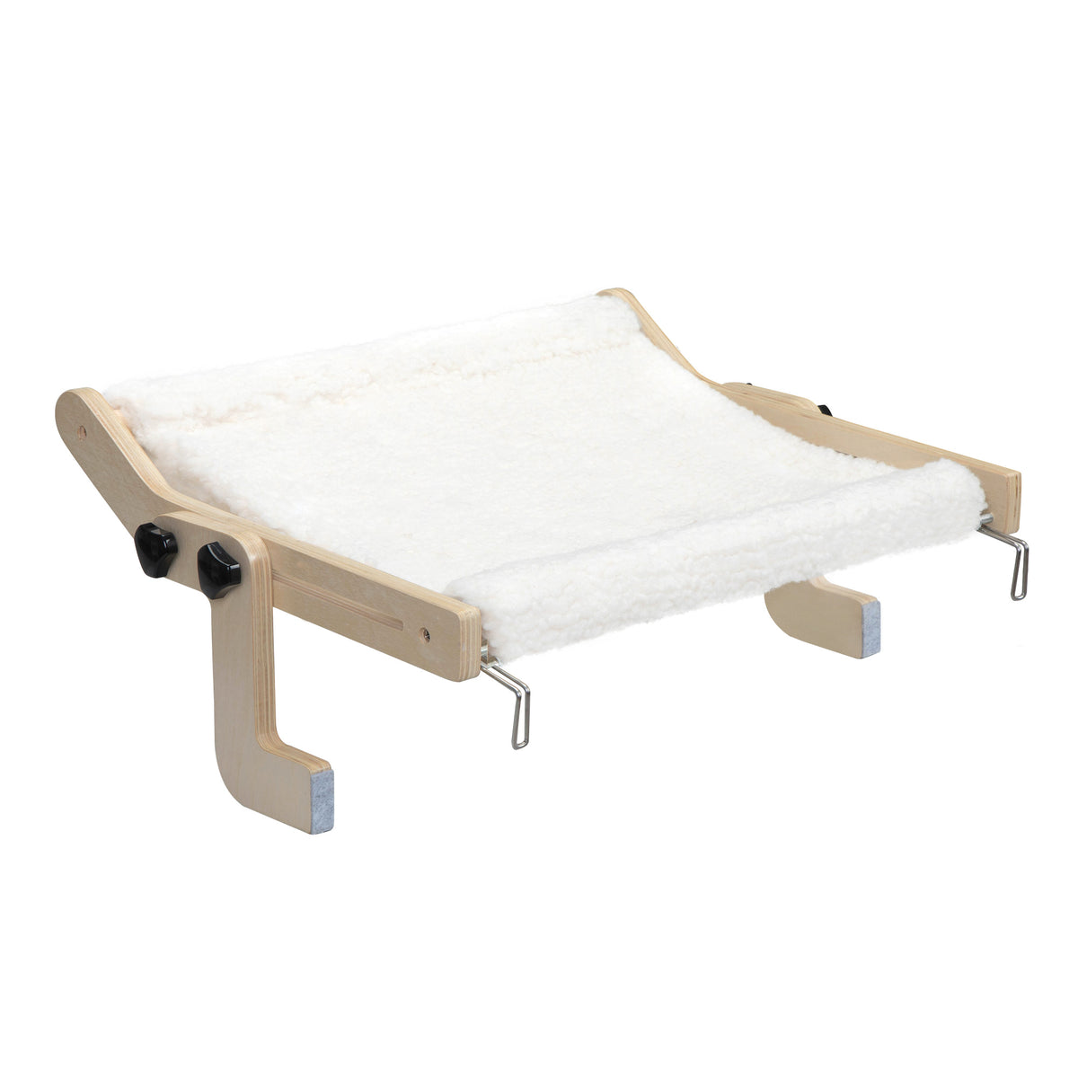 Wooden Cat Window Perch, Sturdy Wall Mount Cat Hammock Window Seat with Soft Plush Mat for Indoor Cats