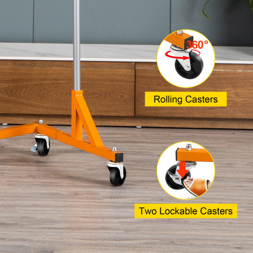 Garment Rack with Wheels, Metal Clothes Rack 23.6 x 62.6 x 70.9 in, Heavy Duty Rolling Clothing Rack with 2 Lockable Casters
