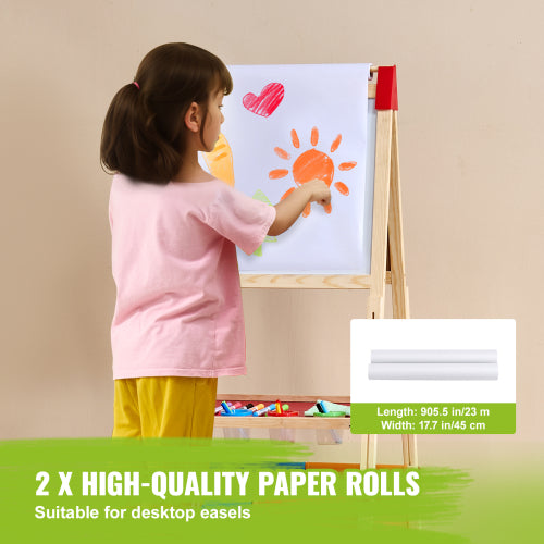 32 PCS Kids Art Easel Accessory Set, Includes Chalks, Dry-Erase Markers & Paper Rolls for Standing Easel, Toddler Painting Supplies.