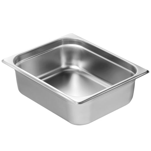 8 Pack 1/2 Size Steam Table Pan with Lid, 4 Inch Deep Stainless Steel Hotel Pan, 6.6 QT Anti-Jam Restaurant Pan