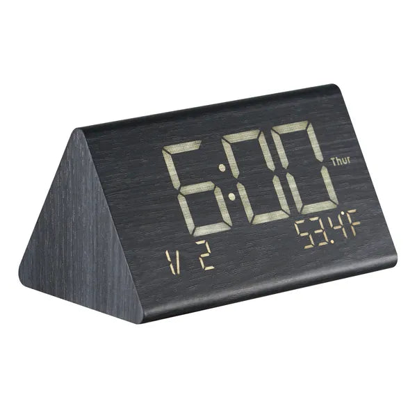 LED Mirror Digital Alarm Clock, 6.5 Inch Large Display, Snooze & Dimmable Brightness, Bedside Desk Clock with Temperature Humidity for Bedroom