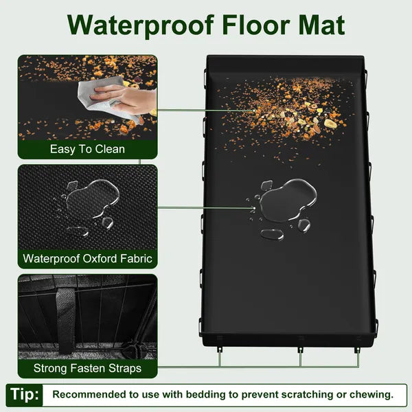Aeelleea DIY Metal Small Animal Playpen, 20 Panels Pet Enclosure with Waterproof Mat for Rabbits Hedgehogs Chickens