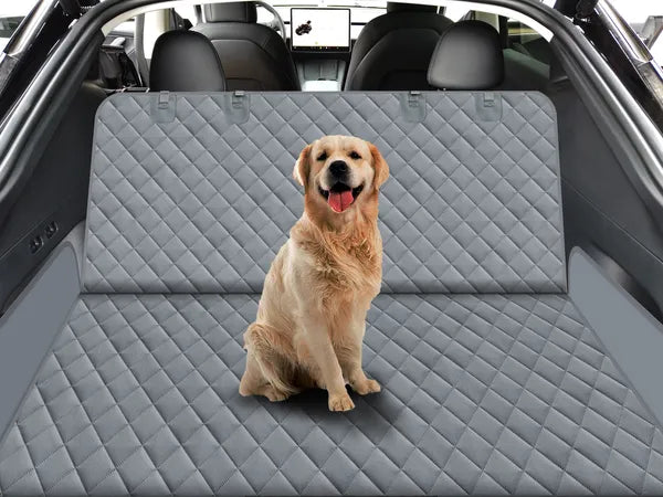 AEELLEEA Dog Car Back Seat Cover with Mesh Window, Waterproof Scratchproof Oxford Pet Car Seat Protector for Cars SUVs Trucks