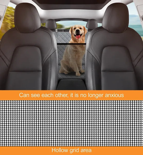AEELLEEA Dog Car Back Seat Cover with Mesh Window, Waterproof Scratchproof Oxford Pet Car Seat Protector for Cars SUVs Trucks