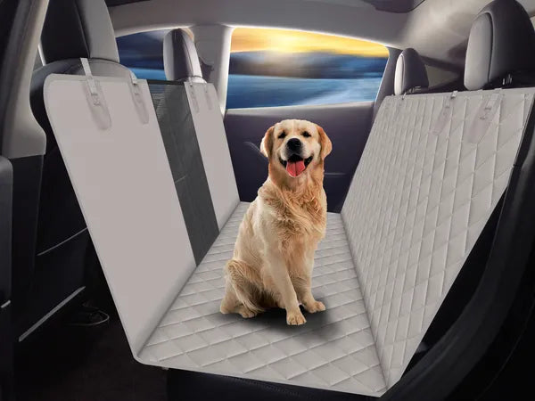 AEELLEEA Dog Car Back Seat Cover with Mesh Window, Waterproof Scratchproof Oxford Pet Car Seat Protector for Cars SUVs Trucks