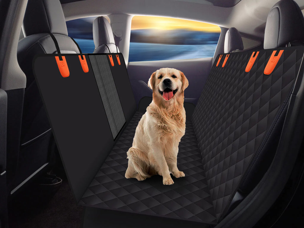 AEELLEEA Car Back Seat Pet Cover with Visual Mesh Waterproof Dog Seat Cover for Car Travel