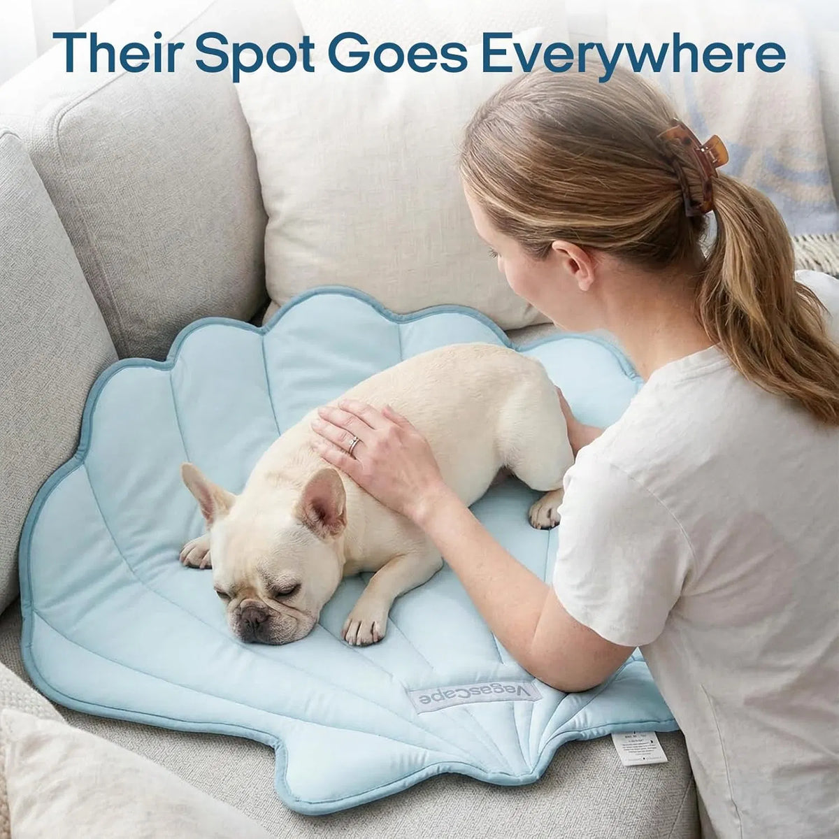 Washable Gel Dog Cooling Mat 35.8" x 33.5" Thick Foldable for Medium Dogs 30-50 lbs, Indoor Outdoor Travel Camping Patio Beach