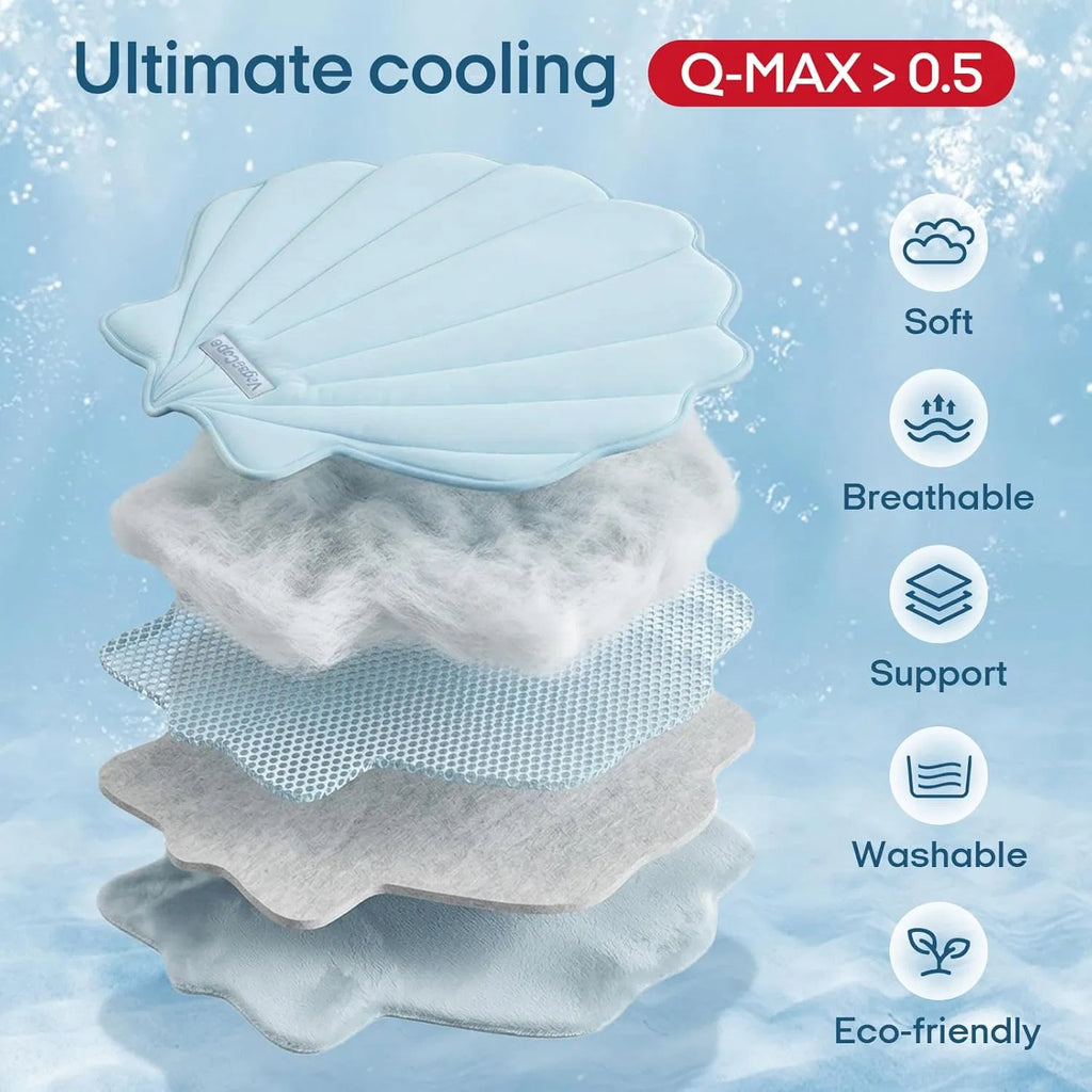 Washable Gel Dog Cooling Mat 35.8" x 33.5" Thick Foldable for Medium Dogs 30-50 lbs, Indoor Outdoor Travel Camping Patio Beach