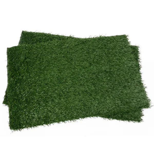 2-Pack Artificial Grass Dog Potty Pads, 27.95 x 18.11 in Indoor Puppy Training Mats, Green