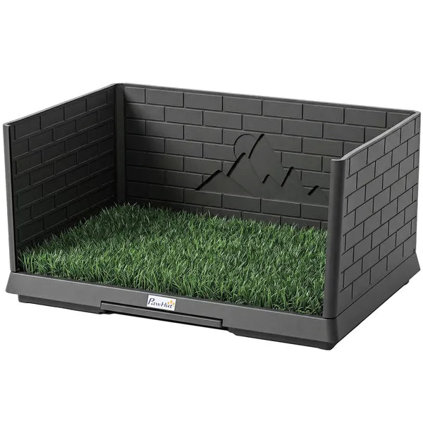 Aeelleea Dog Grass Potty Tray with High Walls, Indoor Puppy Training Pee Pad Holder with Artificial Grass for Small & Medium Dogs