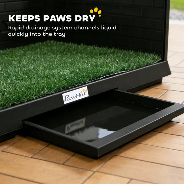 Aeelleea Dog Grass Potty Tray with High Walls, Indoor Puppy Training Pee Pad Holder with Artificial Grass for Small & Medium Dogs