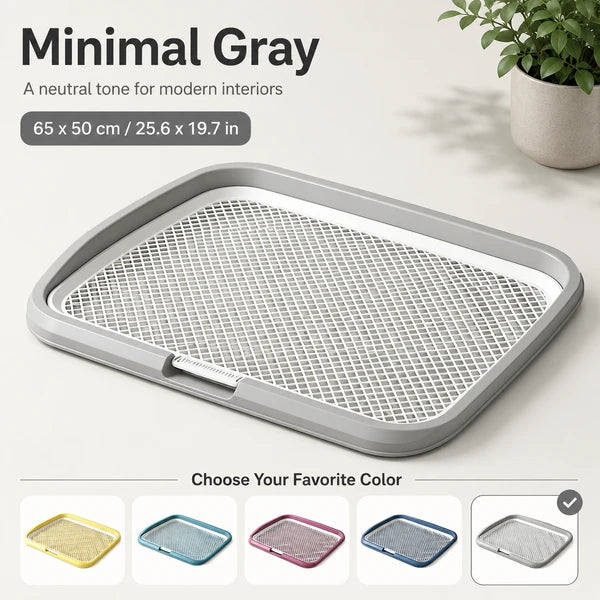 Aeelleea Dog Potty Tray with Removable Grating, Leak-Proof Indoor Puppy Toilet, Washable Pee Pad Holder for Apartment
