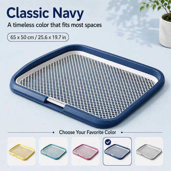 Aeelleea Dog Potty Tray with Removable Grating, Leak-Proof Indoor Puppy Toilet, Washable Pee Pad Holder for Apartment