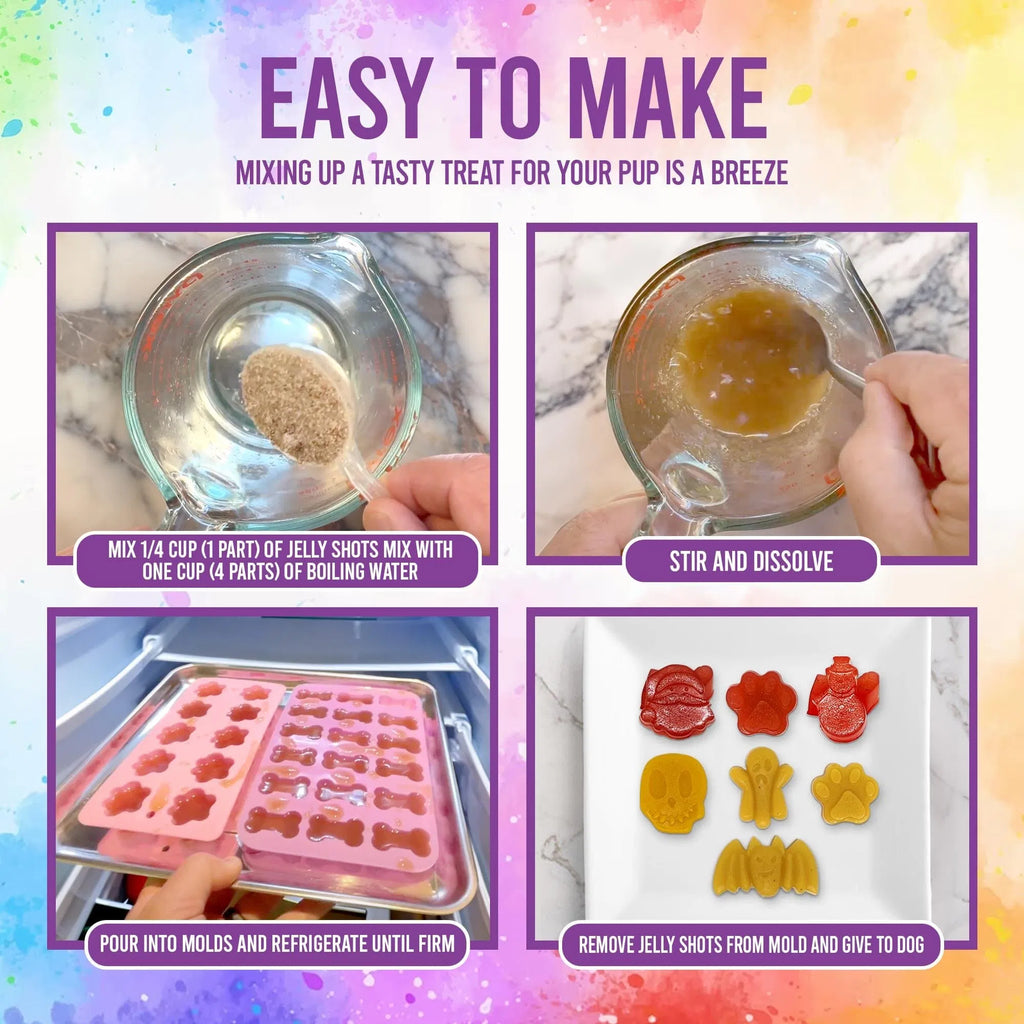 Reusable Halloween Silicone Mold for Dog Treats, Dogtastic Jelly Shots DIY Pet Snack Making Tray