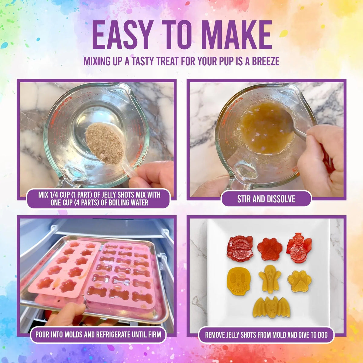 Reusable Halloween Silicone Mold for Dog Treats, Dogtastic Jelly Shots DIY Pet Snack Making Tray