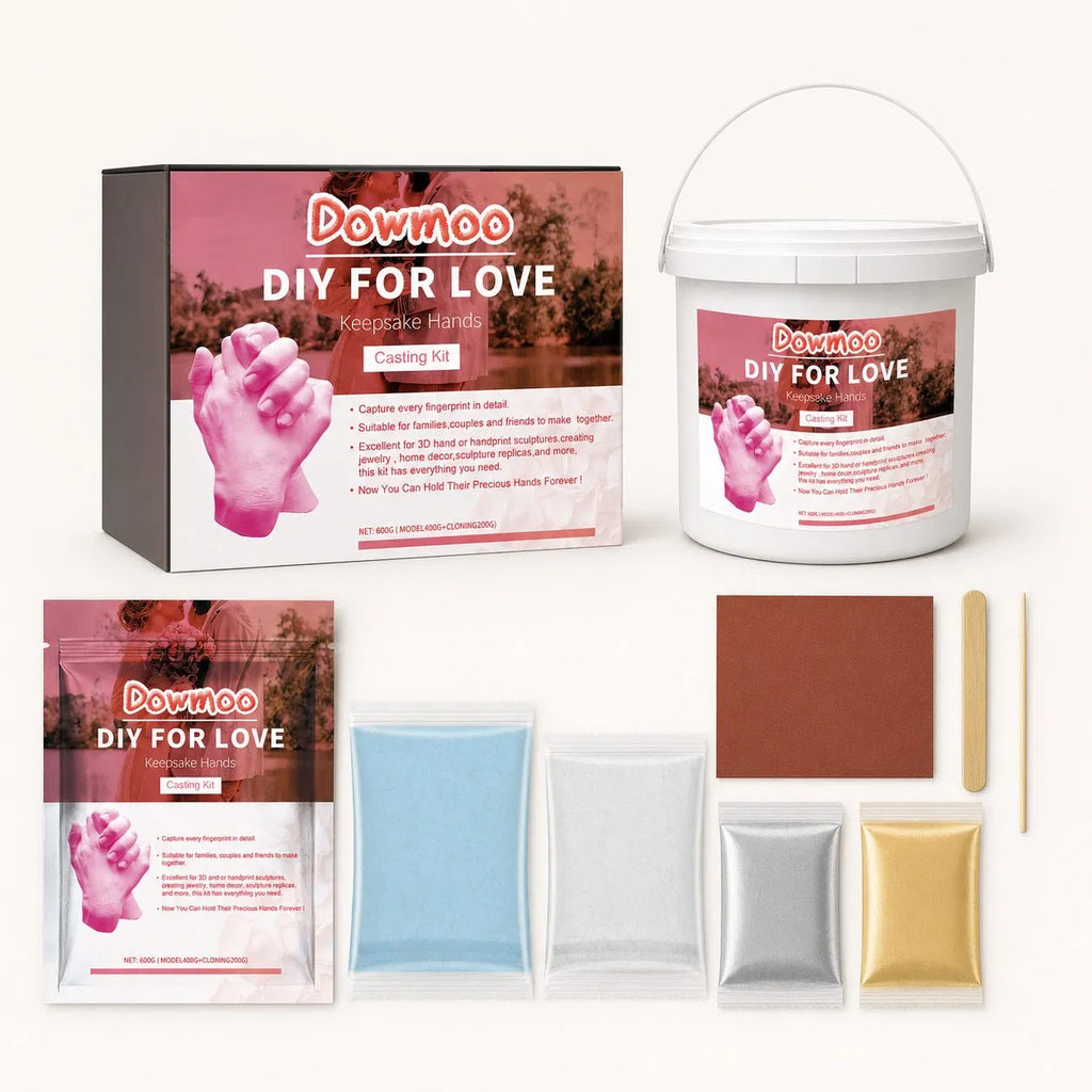 600g Hand Casting Kit, DIY Keepsake Hand Mold Craft Set for Couples and Families