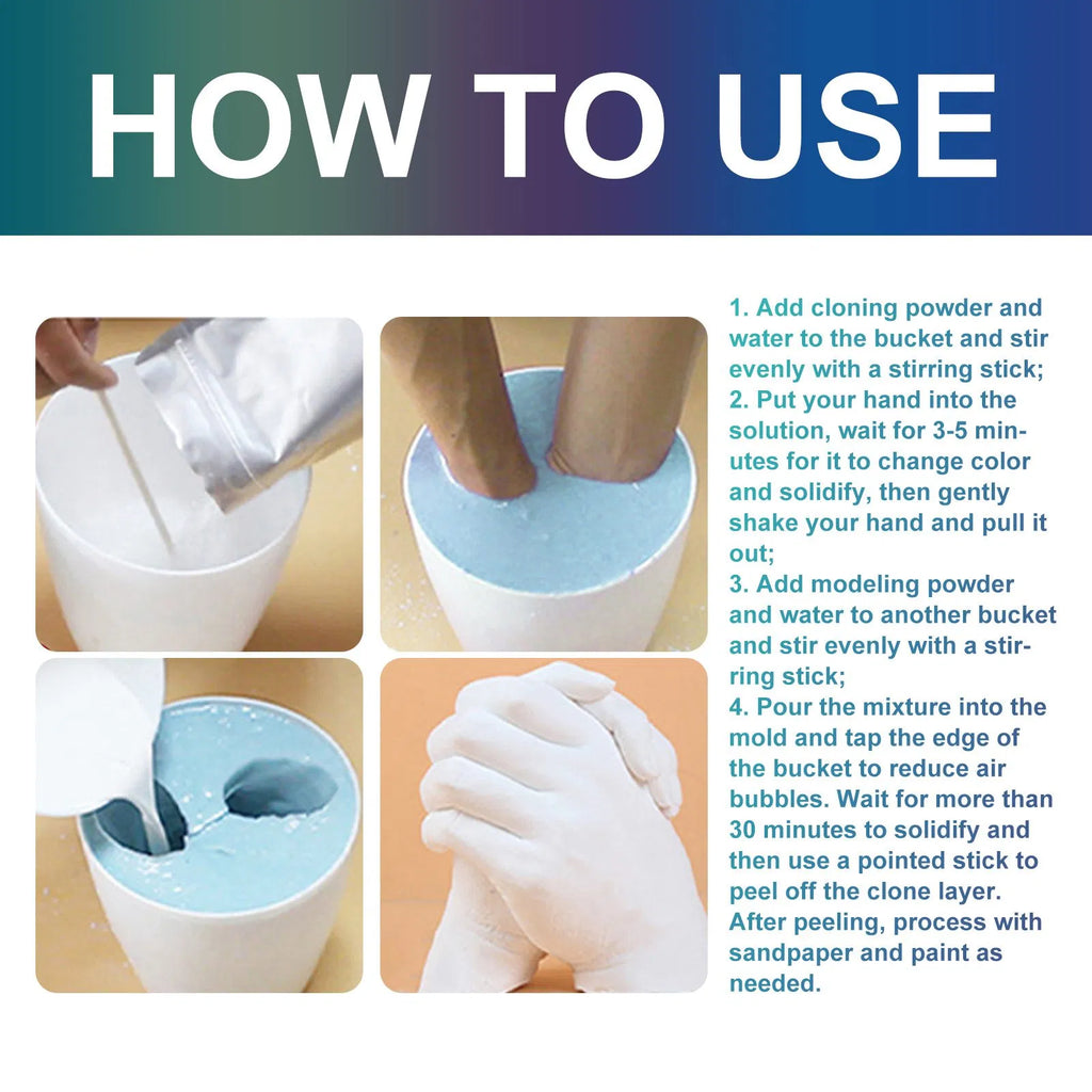 600g Hand Casting Kit, DIY Keepsake Hand Mold Craft Set for Couples and Families