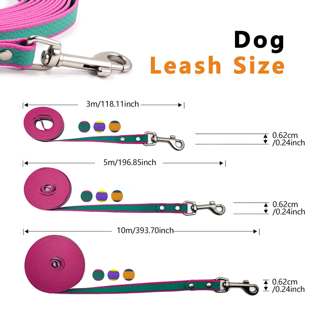 3M Two-Tone Waterproof Dog Training Leash, Orange Blue Embossed Tangle-Free Long Lead for Dog Recall Training Daily Walking
