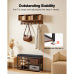 Entryway Coat Rack and Shoe Bench Set, Wall Mounted Coat Hook Shelf with Cushioned Shoe Storage Bench for Hallway