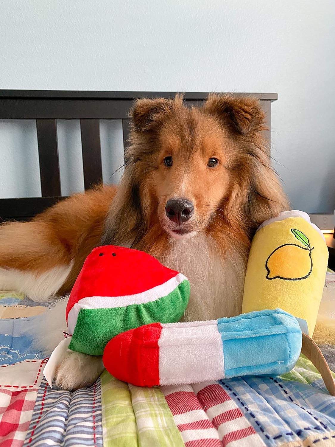 ZippyPaws Crinkle Plush Cute Dog Toys, Popsicle, Watermelon, Lemonade (Summertime Combo)