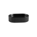 Oval Black Ceramic Vessel Sink, Above Counter Bathroom Vanity Bowl, Modern Porcelain Sink Basin No Faucet No Drain
