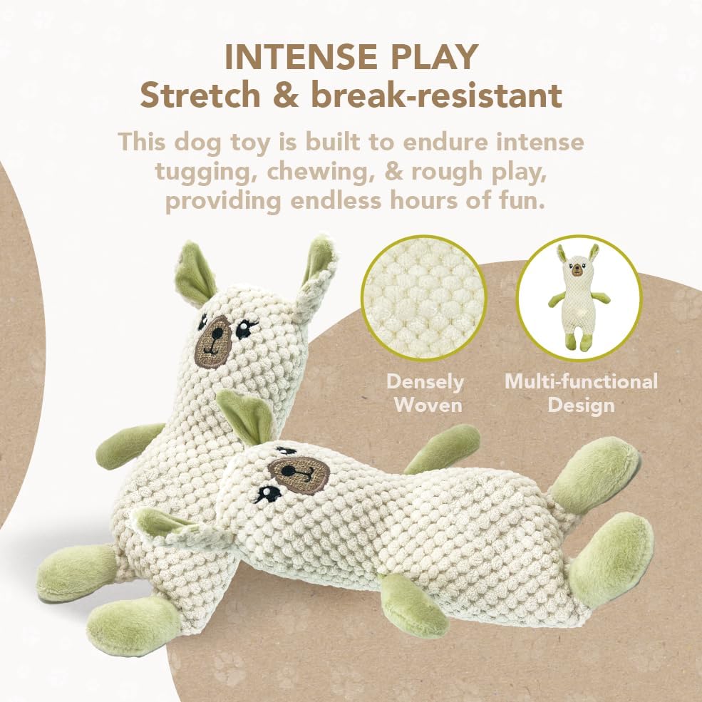 ZippyPaws Pet Toy for Dogs, Densely Woven Squeaky Dog Toys with Built in Squeak, Long-Lasting and Durable Dog Toys, Recycled Plush Dog Squeaky Toys