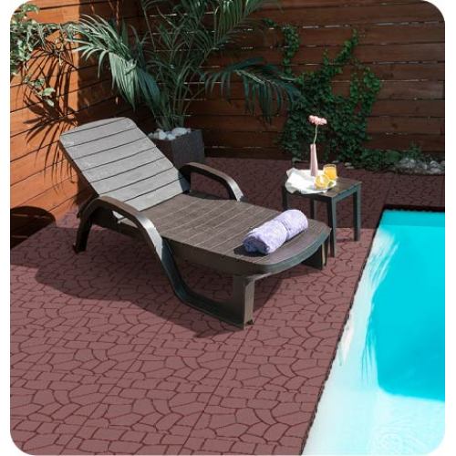 AEELLEEA 12 Inch Stone Texture Interlocking Patio Deck Tiles, 44 Pack Waterproof Outdoor Flooring Tiles for Poolside Balcony Backyard