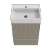 20 Inch Bathroom Vanity with Sink, Striped Beige Gray Freestanding Bathroom Cabinet, Modern Ceramic Basin