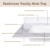 31 Inch Bathroom Vanity Top with Sink, White Marble Look Countertop with Undermount Rectangular Sink and 4 Inch Backsplash